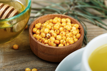 sea buckthorn tea in a cup