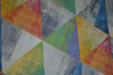 Graphic background picture of bright colors, geometric shapes.
