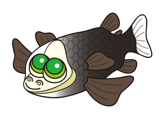 デメニギス Barreleye 深海魚 キャラクター イラスト Wall Mural みやもとかずみ デメニギス Barreleye 深海魚 キャラクター イラスト Wall Mural みやもとかずみ