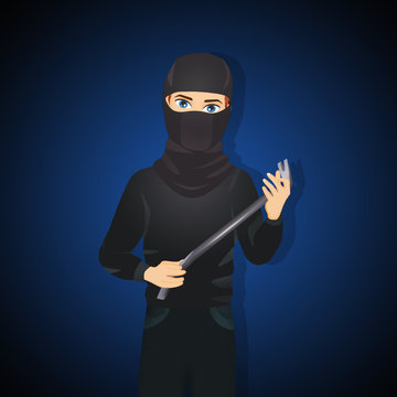 illustration of thief with crowbar