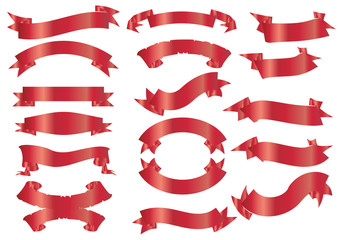 Cintas de color rojo sobre fondo blanco.