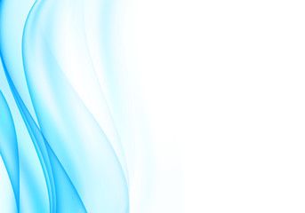 Soft abstract design. Blue waves on white isolated background.