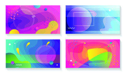 Geometric banners set. Creative shapes composition. Eps10 vector.	