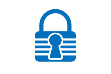 Security pad lock icon vector ( blue version )