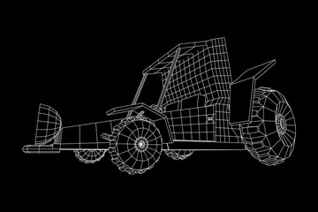 Fototapeta na wymiar Off road dune buggy car. Terrain vehicle. Outdoor car racing, extreme sport concept. Wireframe low poly mesh vector illustration