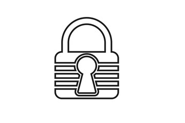 Padlock black icon vector 