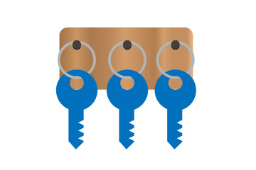 Key in the stand vector on white background (blue version)