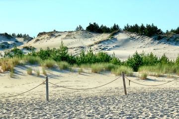 Slowinski National Park is situated on the Baltic Sea coast, near Leba, Poland. Desert landscape...
