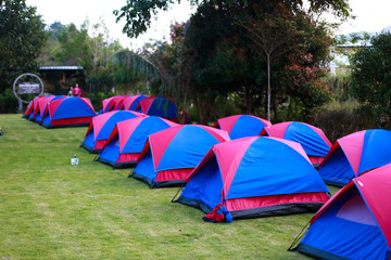 Tents Camping area in resort