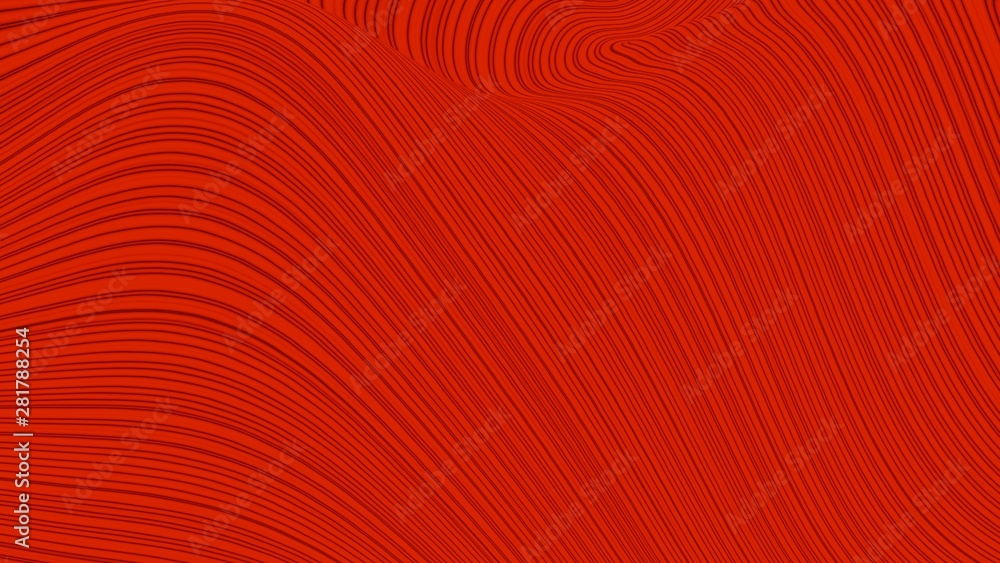 Poster 3d rendering of abstract red swirl curve lines background. wavy cloth texture