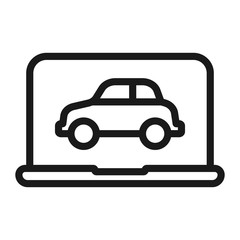 online car shopping - minimal line web icon. simple vector illustration. concept for infographic, website or app.