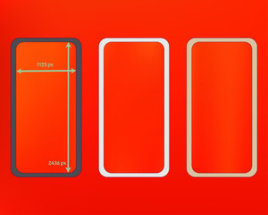 Mesh, orange red colored phone backgrounds kit.