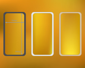Mesh, gold colored phone backgrounds kit.