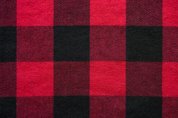  Black and Red Fabric in a Cage. Plaid material. Clothes background © v_sot