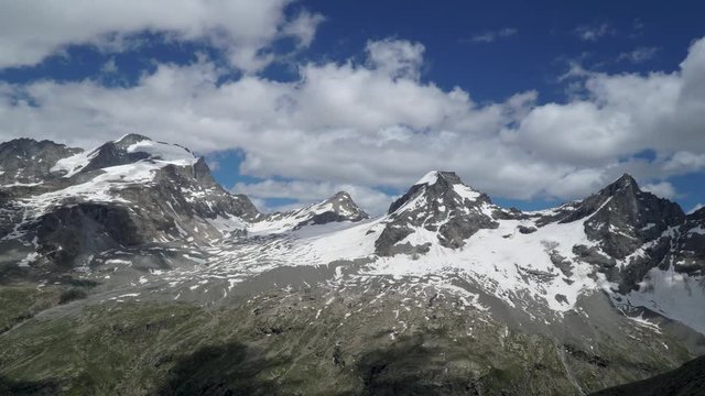 Time lapse of the Italian Alps. Gran paradiso national park. 4K