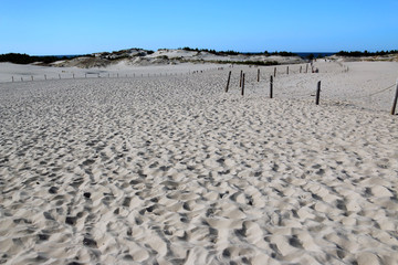 LEBA, POLAND - JULY 25, 2019: Slowinski National Park is situated on the Baltic Sea coast, near...