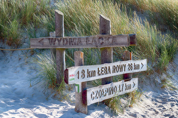 LEBA, POLAND - JULY 25, 2019: Slowinski National Park is situated on the Baltic Sea coast, near...
