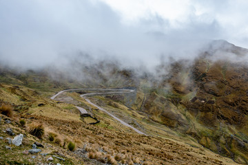 Mountains far away under blue sky