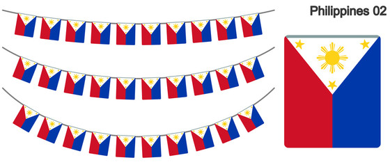 フィリピンの国旗のガーラーンド　ベクターデータ（bunting garland）