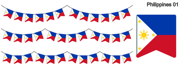 Fototapeta premium フィリピンの国旗のガーラーンド ベクターデータ（bunting garland）
