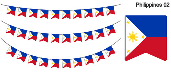 Obraz premium フィリピンの国旗のガーラーンド ベクターデータ（bunting garland）
