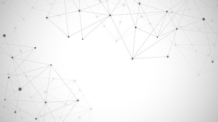 Abstract plexus background with connecting dots and lines. Global network connection, digital technology and communication concept.