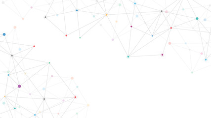 Abstract plexus background with connecting dots and lines. Global network connection, digital technology and communication concept.