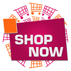 Shop Now Shopping Carts Circular Pink Orange 