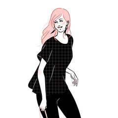 街中を歩く若い女性