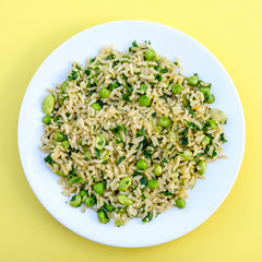 Healthy Vegetarian Brown Rice and Vegetable Stir Fry