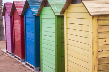 colorful beach huts