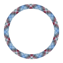 Fototapeta premium Circle borders and frames vector. Round border pattern geometric vintage frame design. Scottish tartan plaid fabric texture. Template for gift card, collage, scrapbook or photo album and portrait..