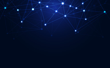 Fototapeta premium Global network connection. Abstract geometric background with connecting dots and lines. Digital technology and communication concept.