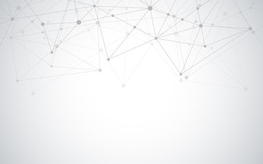 Abstract plexus background with connecting dots and lines. Global network connection, digital technology and communication concept.