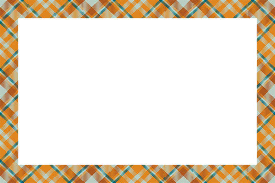 Vintage frame vector. Scottish border pattern retro style. Tartan plaid ornament.