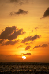 Colorful sunset above the sea. Summer vacation concept. Thailand