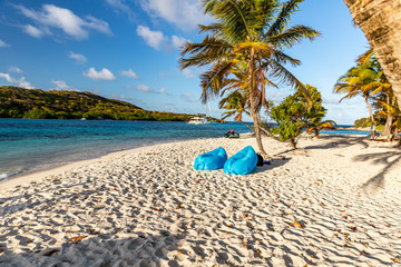 Saint Vincent and the Grenadines, coconut palms, Tobago Cays