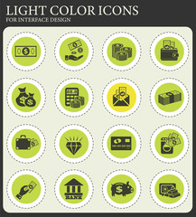 hand and money icon set