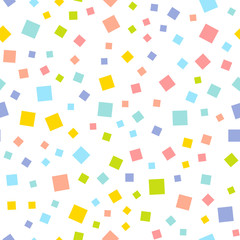 Seamless texture with random colorful squares. Vector pattern