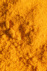 Macro close-up of turmeric powder