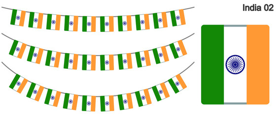 インドの国旗のガーラーンド　ベクターデータ（bunting garland）