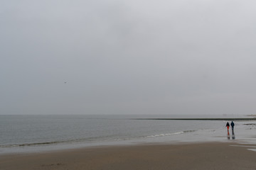Fototapeta na wymiar minimalistic scene on the beach / mud flat