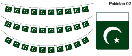 パキスタンの国旗のガーラーンド　ベクターデータ（bunting garland）