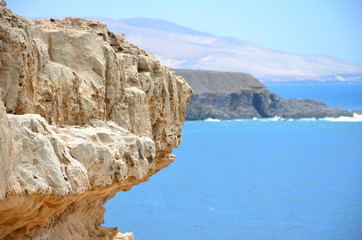 Fototapeta na wymiar Eroded West Coast in Ajuy, Fuerteventura, in the Canary Islands