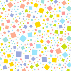 Seamless texture with random colorful squares. Vector pattern