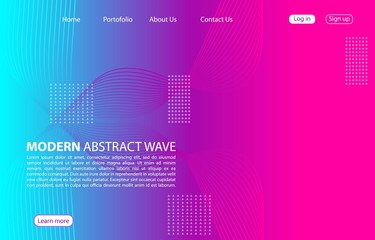 Colorful Modern abstract wave background.Landing page abstract wave design.
