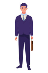Businessman with briefcase worker cartoon