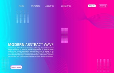 Colorful Modern abstract wave background.Landing page abstract wave design.