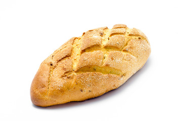 baking bread in detail isolated on white background close up