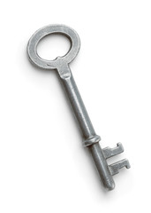 Top view of old metal key i